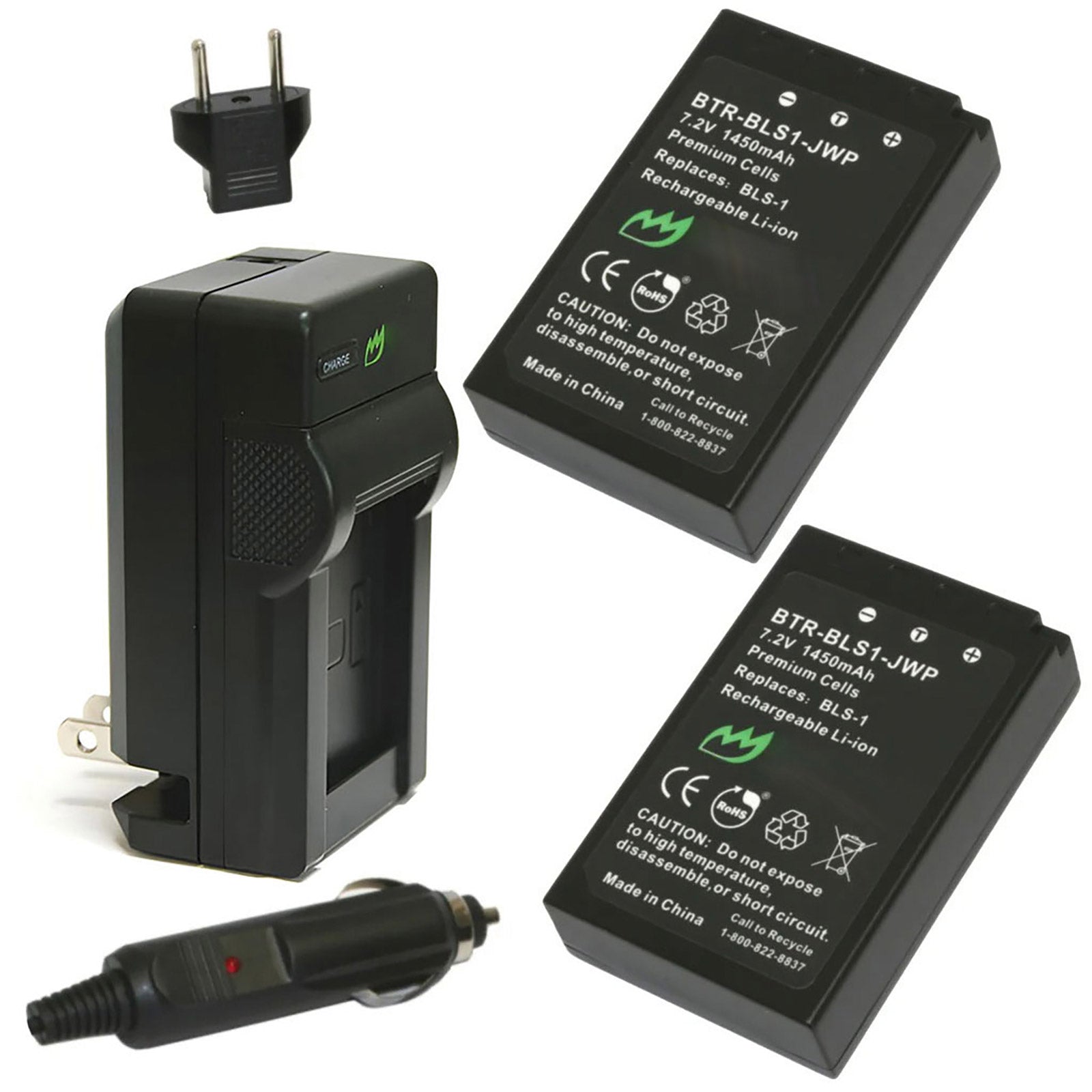 2-Pack) Olympus OM-D E-M10 Battery 1450mAh & Charger