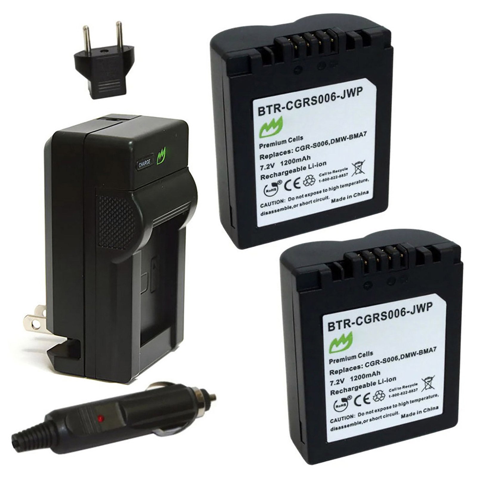 vhbw batteria sostituisce Panasonic DMW-BMA7, CGA-S006E, CGR-S006E, CGA-S006, CGR-S006 per fotocamera (600mAh, 7,2V, Li-Ion