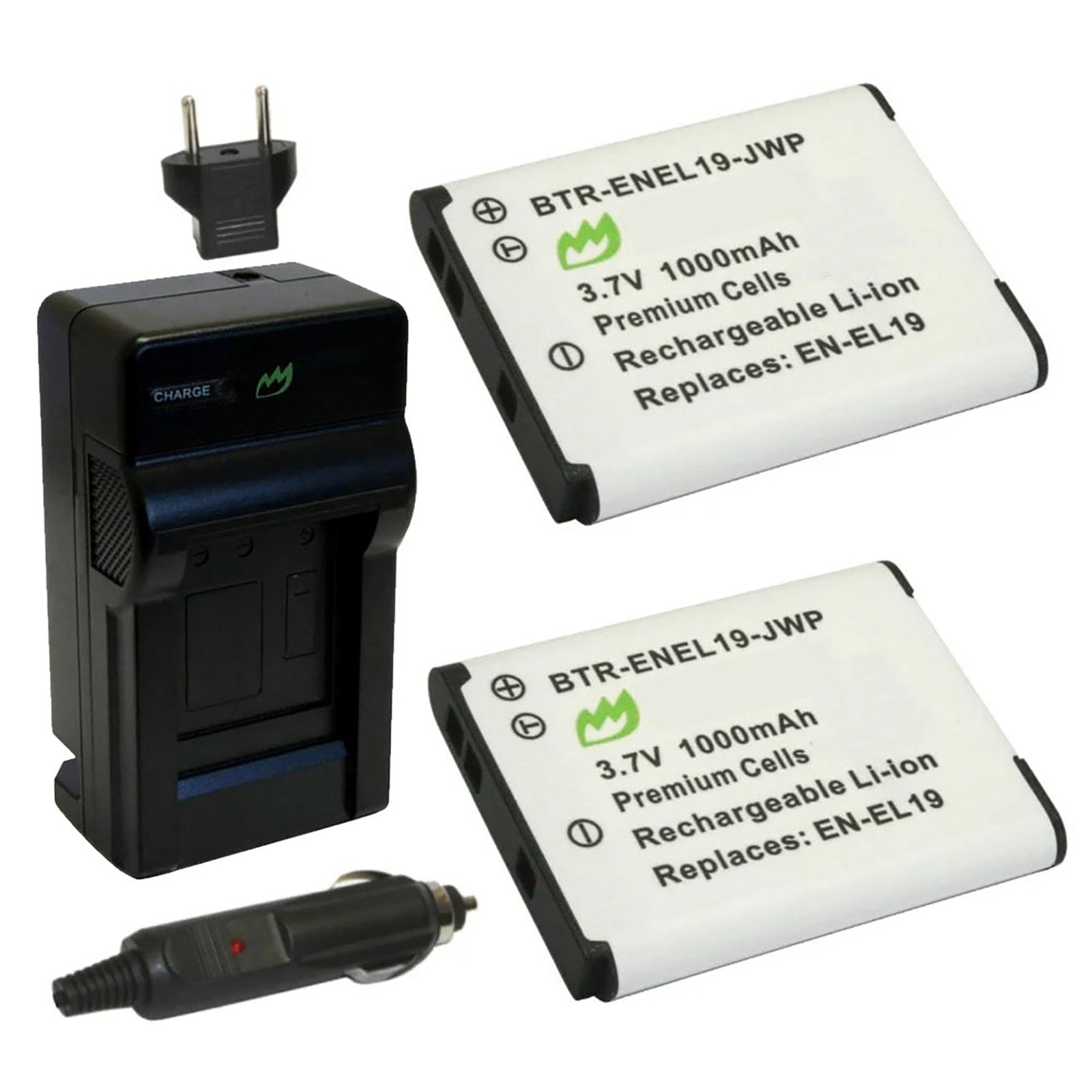 2-Pack) Nikon Coolpix S7000 Battery 1000mAh & Charger