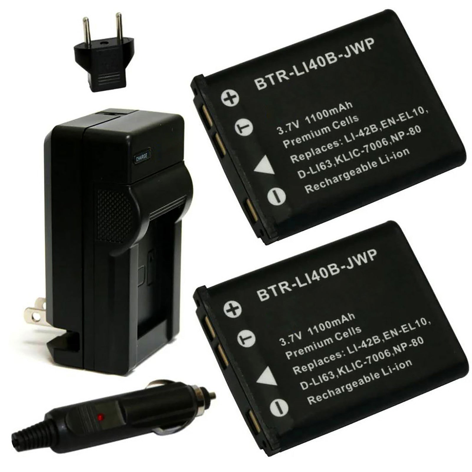 FUJIFILM FINEPIX J150w バッテリー２個　コンデジ 2-Pack) Fujifilm FinePix J150W Battery 1100mAh & Charger
