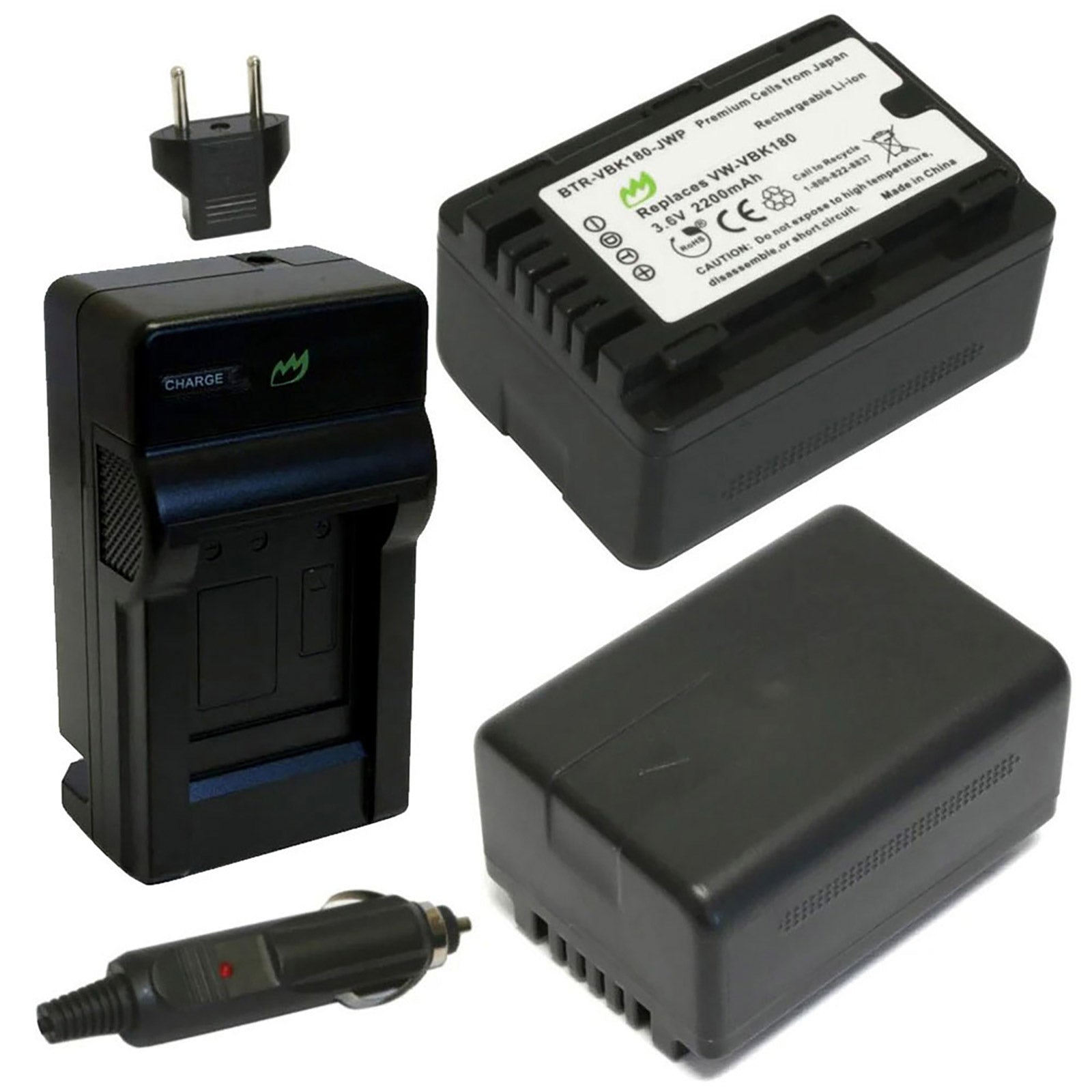 DSTE 2-Pack Rechange Batterie pour Panasonic VW-VBK180 SDR-H100 SDR DSTE 2-Pack Rechange Batterie pour Panasonic VW-VBK180 SDR-H100 SDR