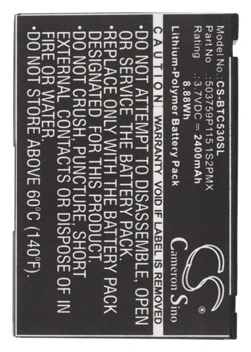 Blaupunkt 503759P115 1S2PMX Lucca 5.3 Battery 2400mAh Li-Polymer-4