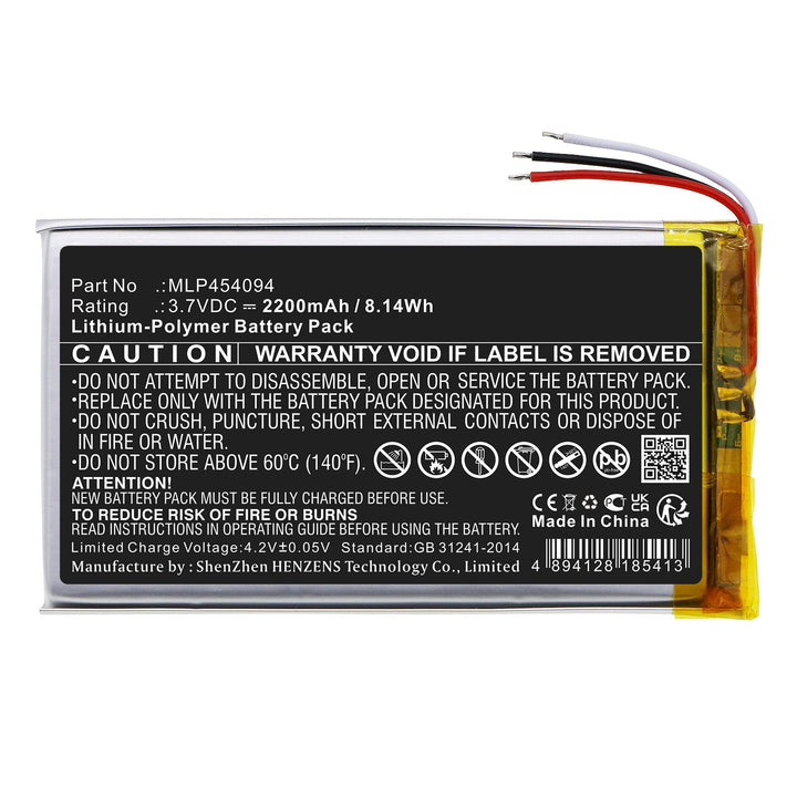 RAND McNally MLP454094 TND-740 Battery 2200mAh Li-Polymer-3