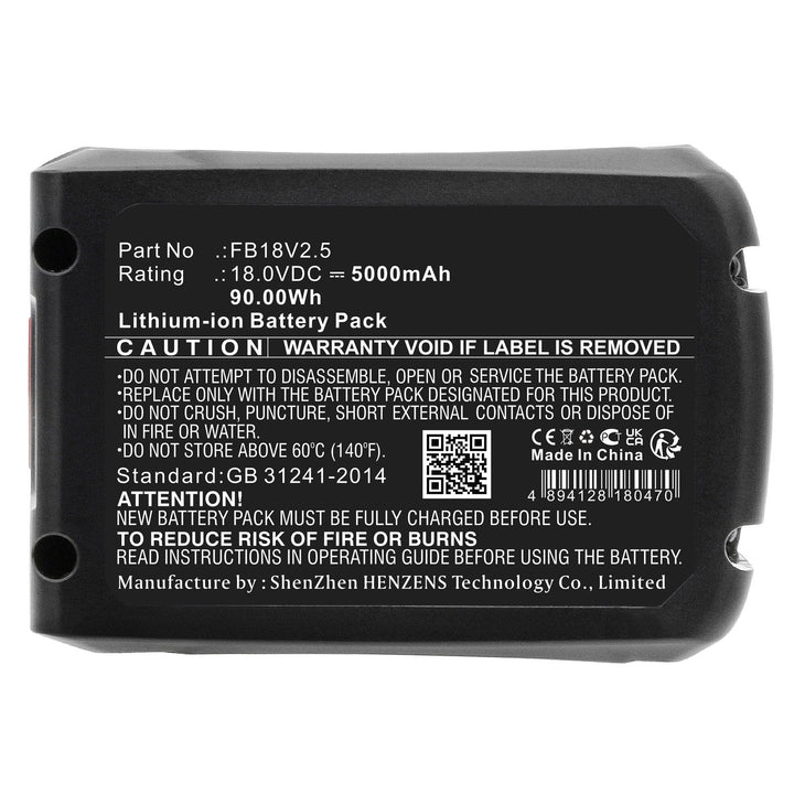 Flymo FB18V2.5 EasiClean Li 18V Cordless Pres EasiClean Li Plus Battery 5000mAh Li-ion-5