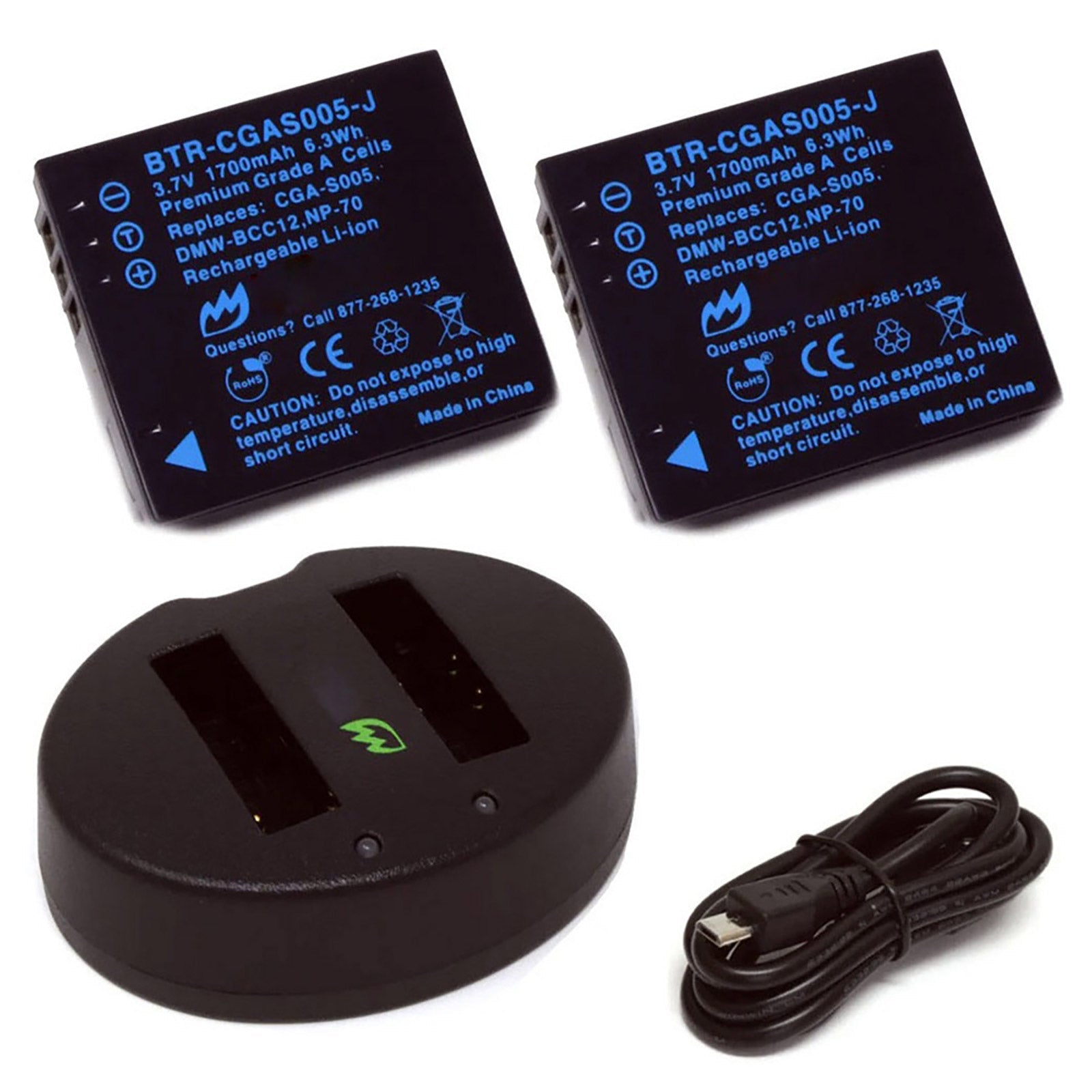 (2-Pack) Ricoh R4 Replacement Battery 1700mAh & Dual Charger ...
