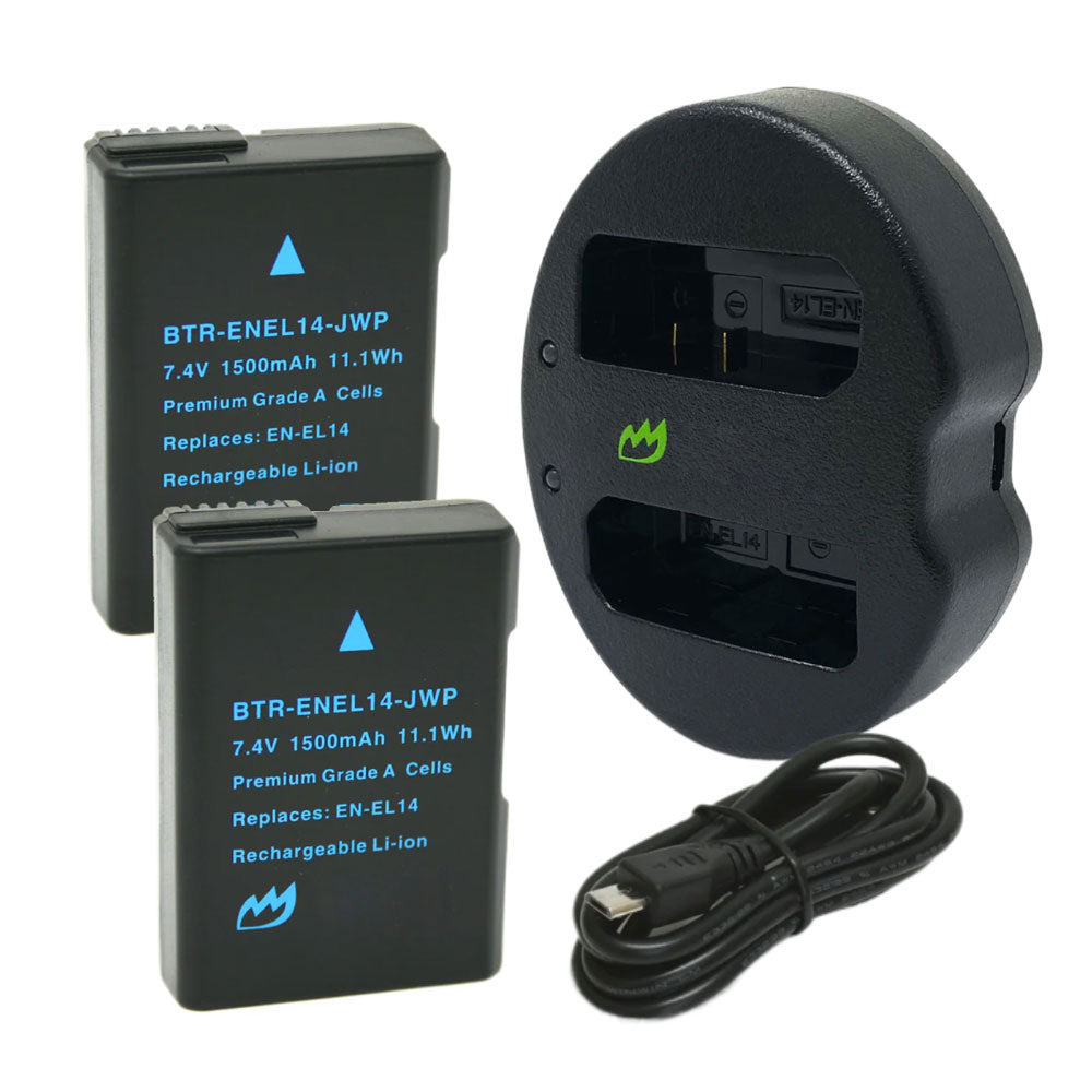 2-Pack) Nikon D5600 Battery 1500mAh & Dual Charger – NextBatteries.com