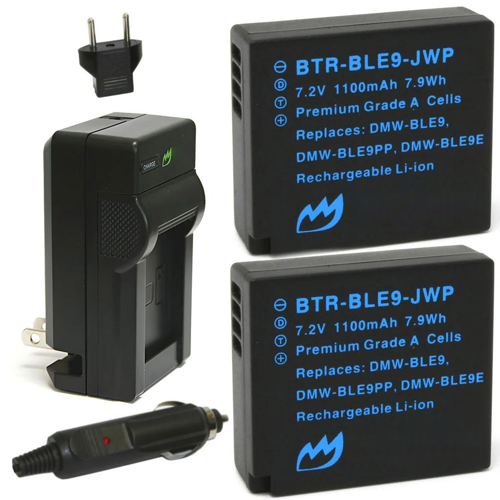 Panasonic LUMIX DC-TZ99バッテリーパックチャージャー付属 2-Pack) Panasonic Lumix DC-TZ99 Battery 1100mAh & Charger