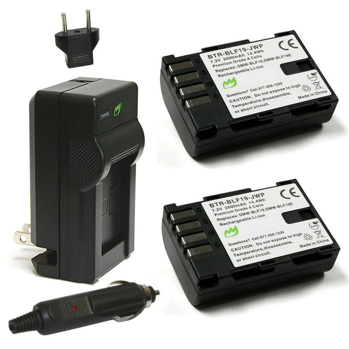 Panasonic Lumix DMC-GH4 Battery 2-Pack 2000mAh Charger