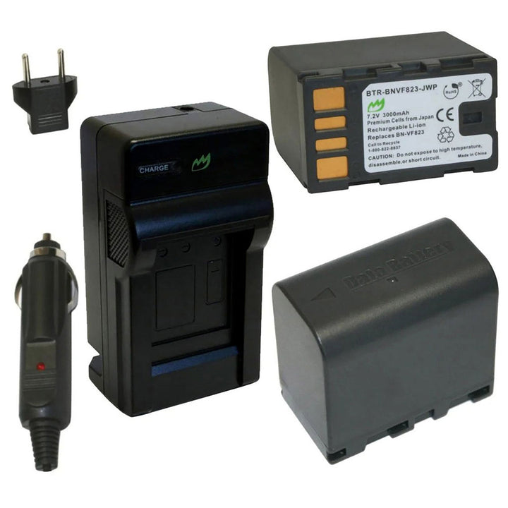 JVC BN-VF823U Battery 2-Pack 3000mAh Charger