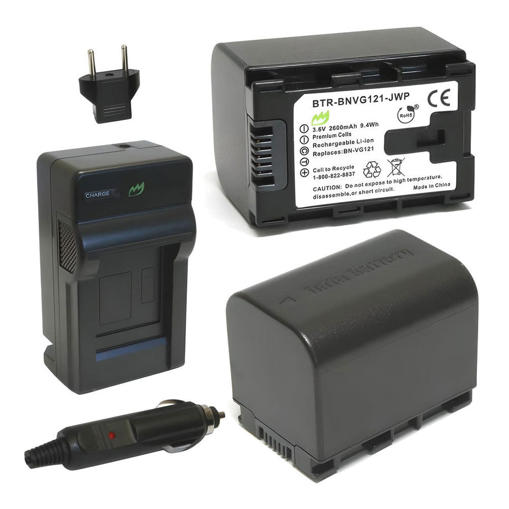(2-Pack) JVC Everio GZ-EX210 Battery 2600mAh & Charger – NextBatteries.com