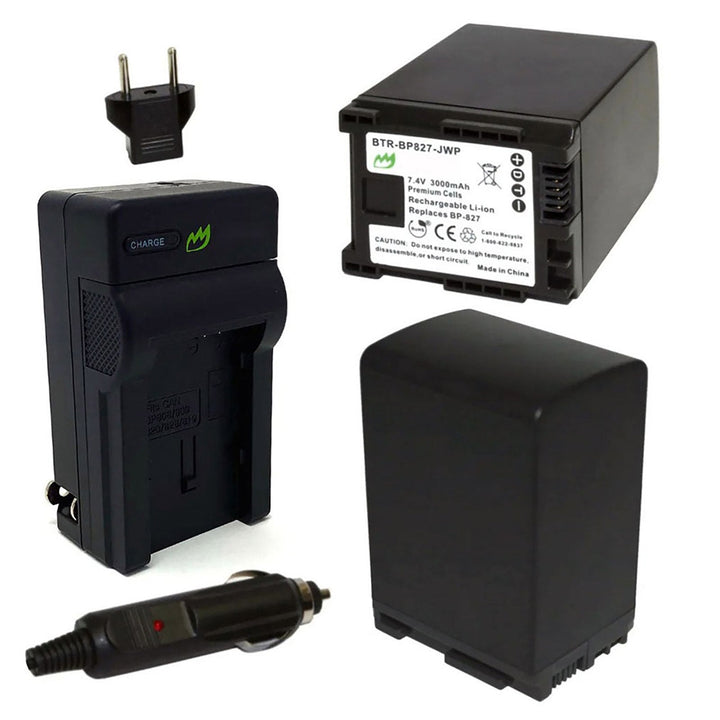 Canon XA10 Battery 2-Pack 3000mAh Charger