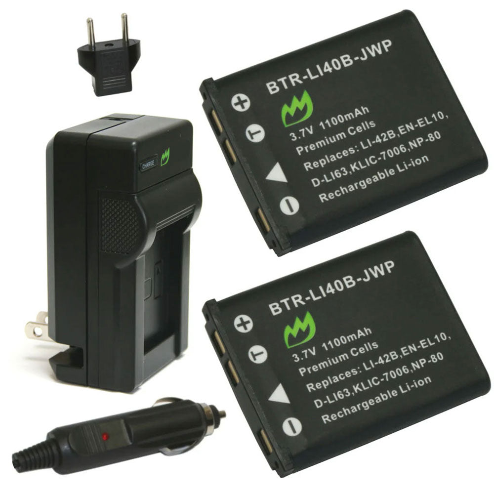 2-Pack) Nikon Coolpix S570 Battery 1100mAh & Charger