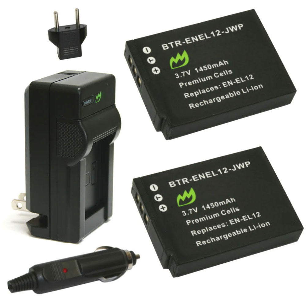 2-Pack) Nikon Coolpix A900 Battery 1450mAh & Charger