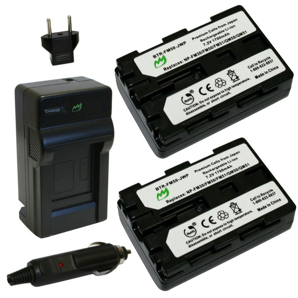 (2-Pack) Sony DCR-TRV280 Battery 1700mAh & Charger – NextBatteries.com