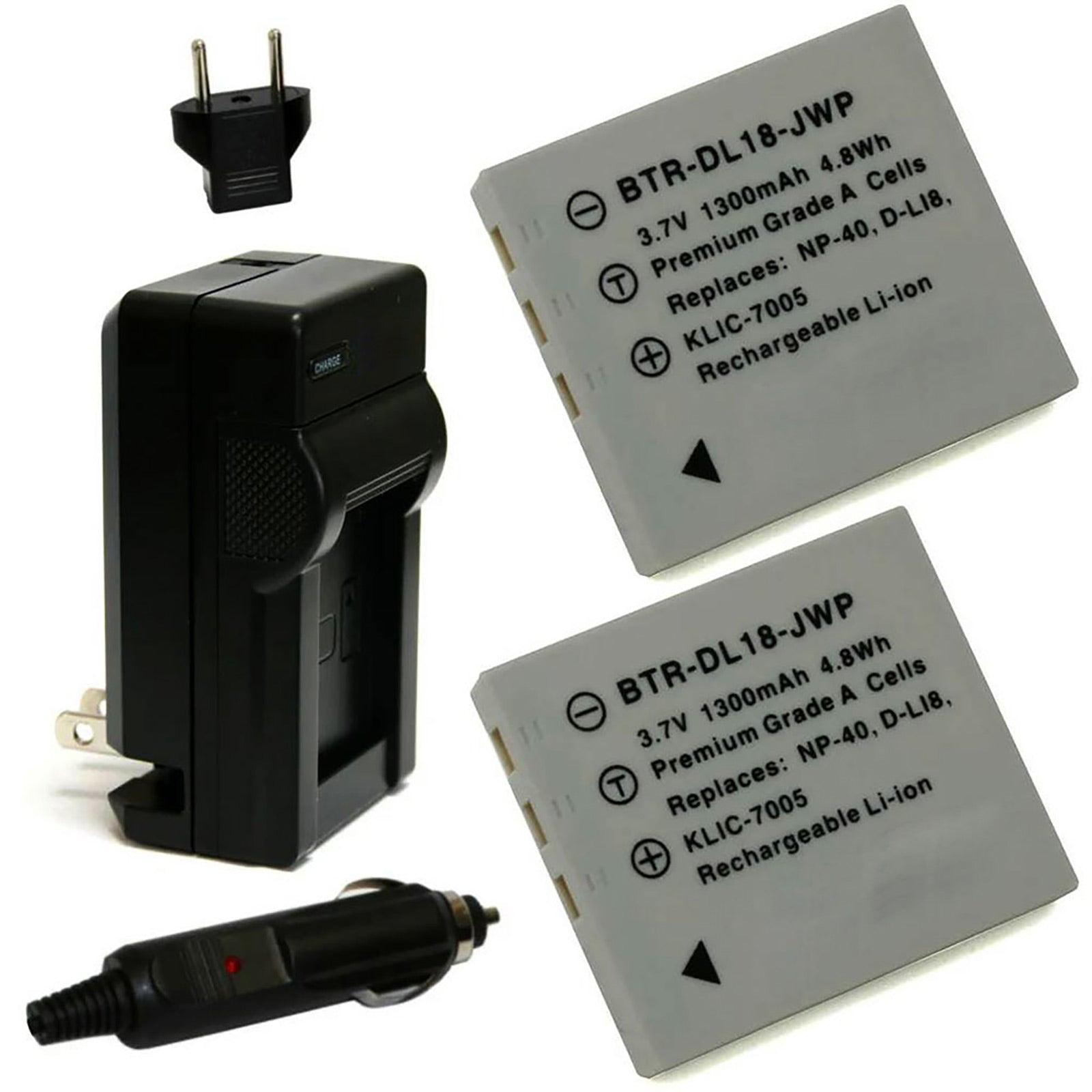 (2-Pack) Fujifilm FinePix F700 Battery 1300mAh & Charger ...