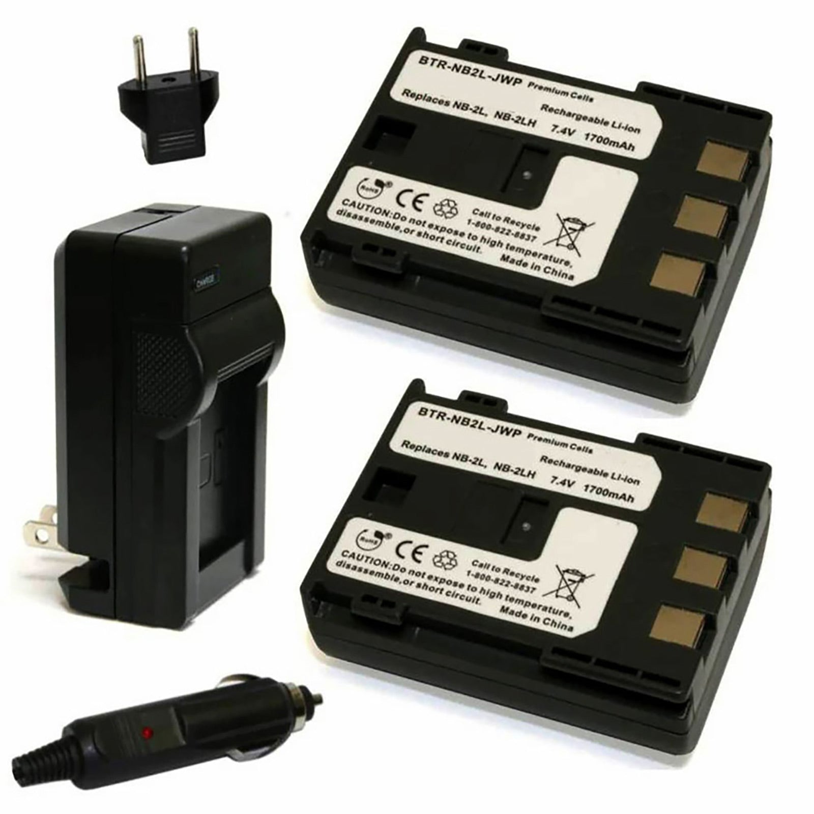 2-Pack) Canon PowerShot G7 Battery 1700mAh & Charger 2-Pack) Canon PowerShot G7 Battery 1700mAh & Charger