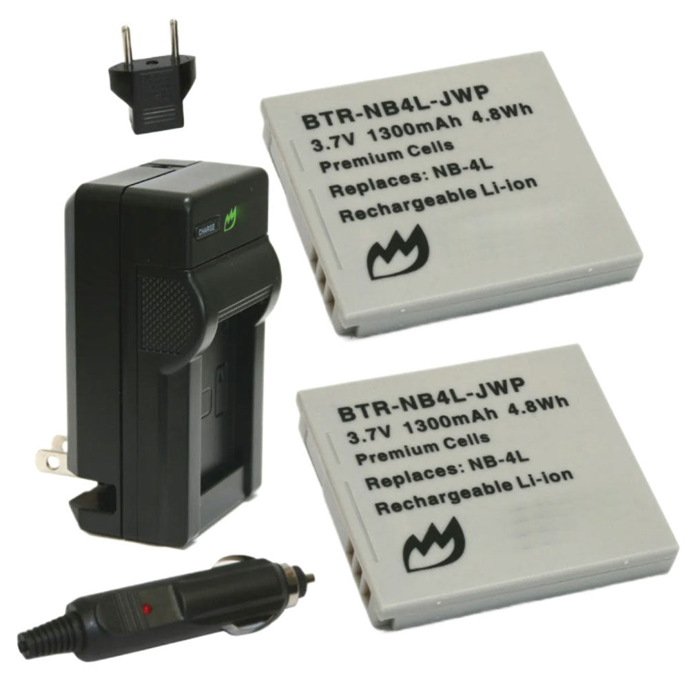 (2-Pack) Canon PowerShot SD630 Battery 1300mAh & Charger ...