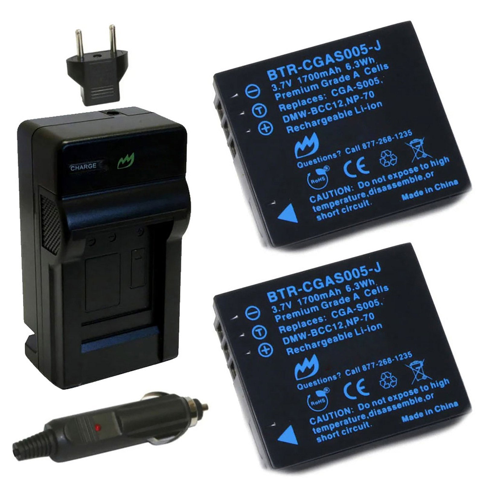 Batteria Compatibile Panasonic CGA-S005E/1B, Li-Ion 3,7V 1100mAh