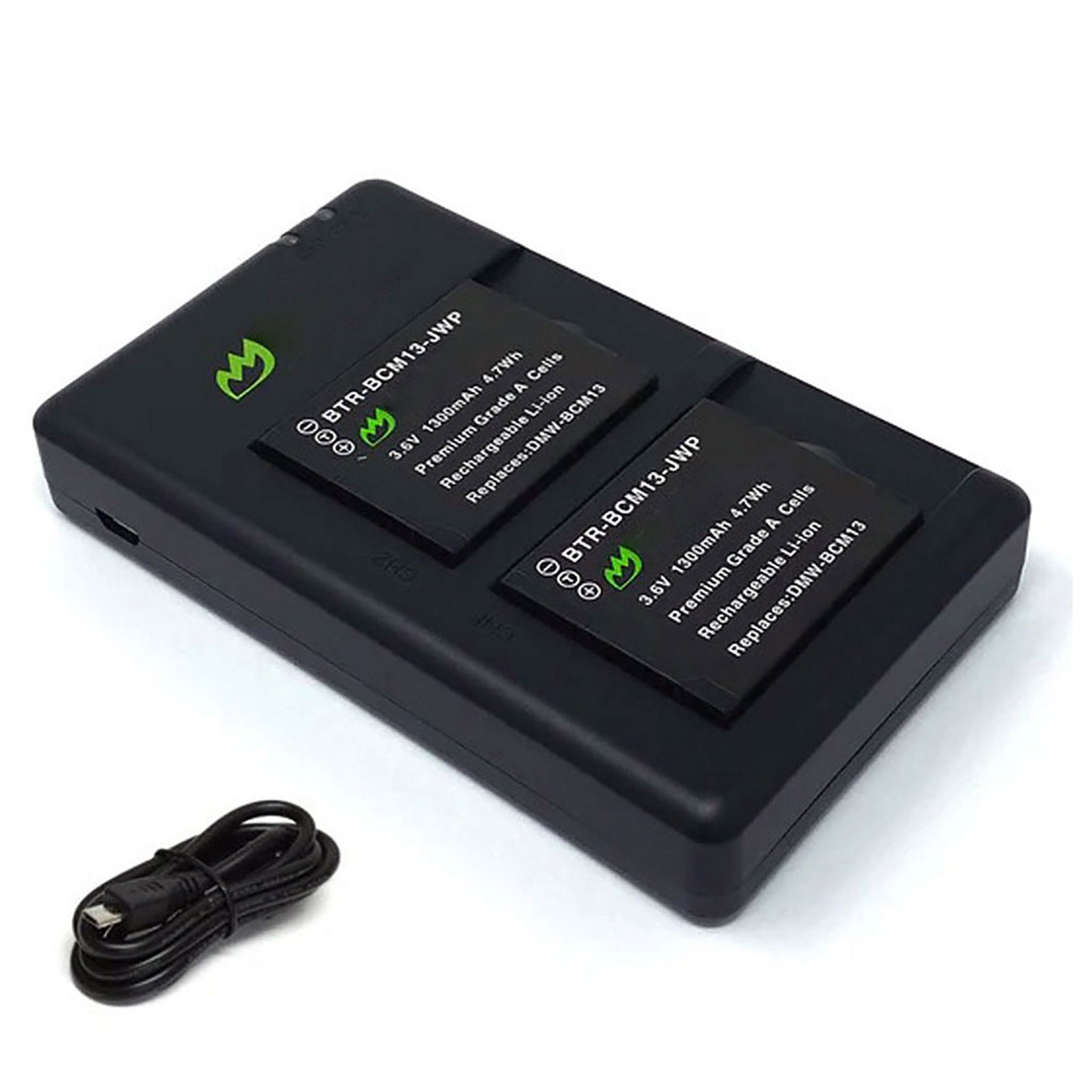 (2-Pack) Lumix DMC-ZS50 Battery 1300mAh & Micro USB Dual Charger ...