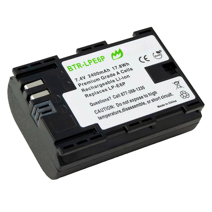 98 R6 Battery (2-Pack) Canon EOS R6 Battery 2400mAh & Dual Charger – NextBatteries.com