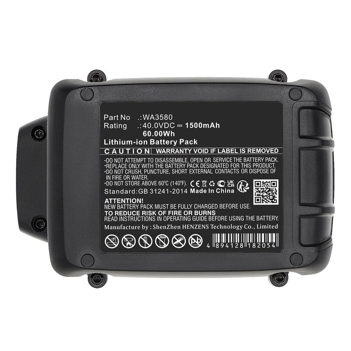 Worx WA3580 WA3747 WA3877 WG180 WG280 WG380 WG580 WG640 Battery 1500mAh Li-ion-5