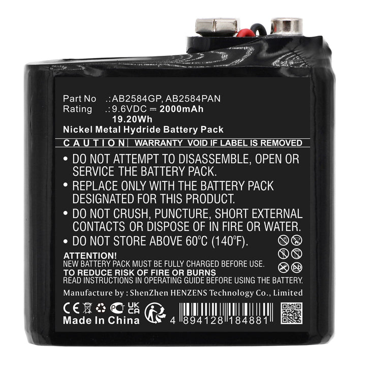 Megger AB2584 GP TDR2000-C Time Domain Reflectometer TDR2 Battery 2000mAh Ni-MH-3