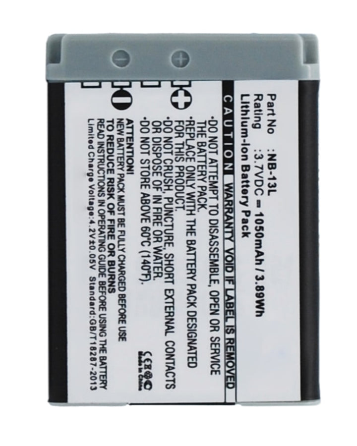 Canon NB-13L PowerShot G5X G7X G9X Battery 1050mAh - 3