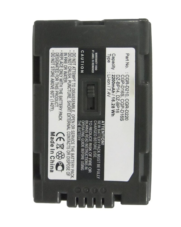 Panasonic AG-DVX100A AG-HVX200 CGR-D220 Battery 2200mAh - 3