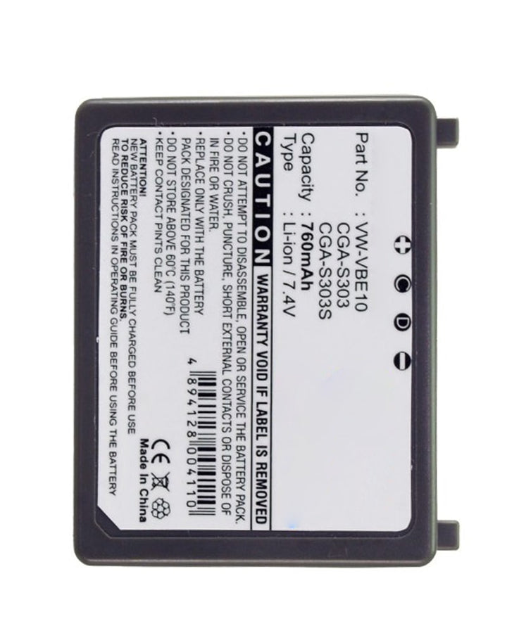 Panasonic CGA-S303 SDR-S150E-S SDR-S200 Battery 760mAh - 3