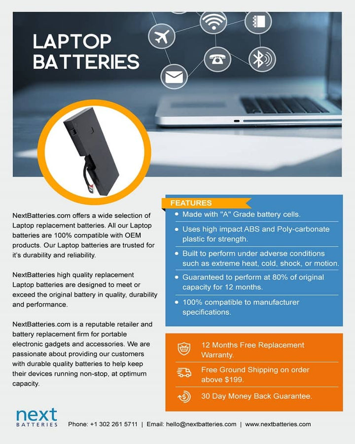 Sony VAIO PCG-GRX90 4400mAh 14.8V Laptop Battery - 4