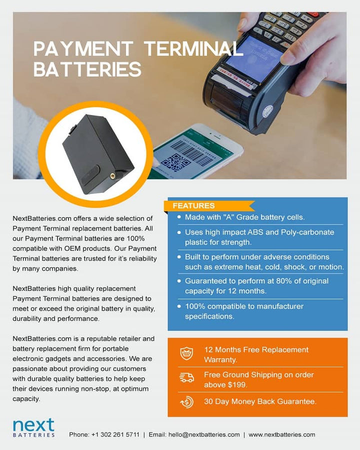 VeriFone Nurit 3010 Wireless Credit Card Battery - 4