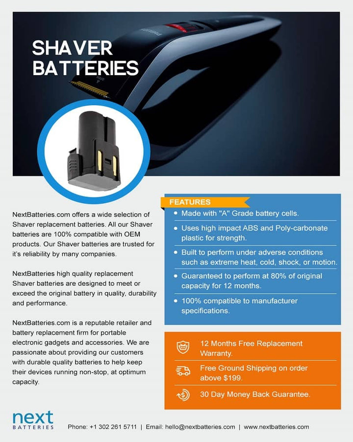 Philips 3606410 1600mAh Li-ion Shaver Battery - 4